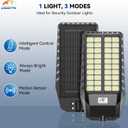 Pro Max 12000 Solar Lights Outdoor with PIR Motion Sensor, TW040
Commercial Grade Solar Parking Lot Lights IP67 Waterproof, Dusk to Dawn Auto On Solar Street Light for Yard, Pathway