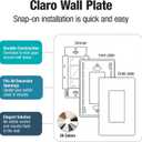 Lutron CW-2-WH-2 White Claro 2 Gang Decorator Wallplate (2 Pack) | CW-2-WH Count