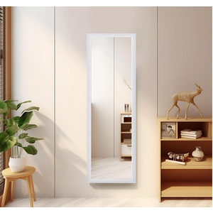 Beauty4U 50” x 14" Full Length Wall Mirror, White Baroque Door Mirror