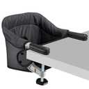 Hook On Chair, Safe and High Load Design, Fold-Flat Storage and Tight Fixing Clip on Table High Chair, Removable Seat Cushion, Attach to Fast Table Chair (Black)