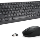 Wireless Keyboard and Mouse Combo for Windows, 2.4G Full-Sized External Cordless Computer Keyboard Mouse Combo for Laptop PC Desktop Chrome Mac, Number Pad 1600 DPI Silent Mouse USB Receiver (Black)