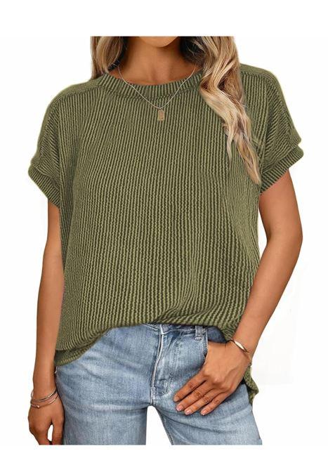 Womens Short Sleeve T-Shirts Textured Knit Round Neck Exposed Stitching T-Shirt Daily Casual Tops Tees Size M