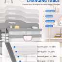 Baby Changing Table, Versatile Folding Changing Table, Waterproof Diaper Changing Station, Adjustable Height with 2 Drawers,Baby Changing Station, Mobile Nursery for Infant and Newborn (Light Grey-changing Table)