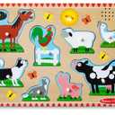 Melissa & Doug Farm Animals Sound Puzzle - Wooden Peg Puzzle with Sound Effects (8 pcs) (Pack of 3)