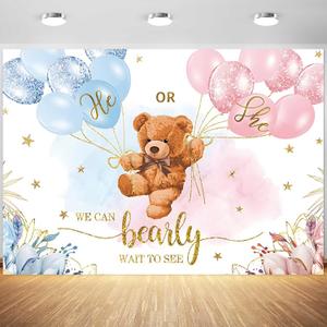 10x6.5ft Gender Reveal Backdrop Baby Bear Boy or Girl Photography Background Baby Shower Party Blue and Pink Banner Decorations Supplies Photo Booth Props 10x6.5ft Gender Reveal Backdrop Baby Bear Boy or Girl Photography Background Baby Shower Party Blue and Pink Banner Decorations Supplies Photo Booth Props