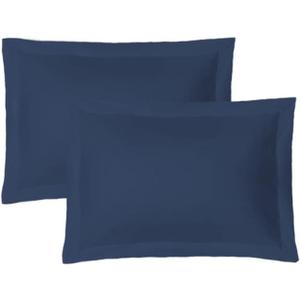 iMaylex Soft and Breathable 100% Egyptian Cotton Envelope Pillow Shams, Silk Like and Cozy Decorative Pillow Covers, Set of 2, Navy Blue, King