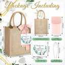 20 Pack Burlap Tote Gift Bags with Handles for Bridesmaid Bachelorette Wedding, 7.9 x 9.8 x 5.9 Inches Buk Reusable Jute Welcome Proposal Bags Baby Shower Wedding Party Supplies(Pink)