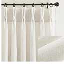 Thick Linen 80 Inch Length Curtains 2 Panels Set for Living Room Dining Room,Light Filtering Cottage Core Modern Window Drapes 80 Inch Long Privacy Farmhouse Pleated Curtain with Back Tab