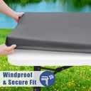 Moosfor Spandex 6 Foot Rectangle Table Cloth 4 Pack, Elastic Fitted Tablecloths for Picnic, Stretch Washable Patio Table Cover for Outdoor, Camping, Banquet and Parties (Grey, 30"x72")