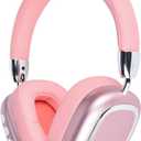 New Wireless Headset, Hifi Clear Call, Comfortable Fit With Head, Foldable, Rotatable, Stretchable. Compatible with Mobile Phones, Computers, MP3 and Other Devices. Wireless Headphones (Pink)