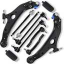 10PCS Front Lower Control Arm Stabilizer Sway Bar Link Driver Passenger Side Inner Outer Tie Rod End Fit for Toyota 2004 2005 2006 2007 2008 2009 2010 Sienna MS86170 K80249 ES80626 EV80893