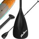 SUP Paddle - Adjustable 3 Pieces Stand Up Paddle Board Paddle with Unique Lock Design Floating Alloy Shaft Paddleboard Paddle, Black Paddle 