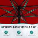 AreShark 10 FT Outdoor Patio Umbrella, Patio Table Umbrella with Push Button Tilt and Crank, Outdoor Patio Umbrellas with 8 Fiberglass Ribs, Patio Umbrellas for Market, Garden, Pool (Red)