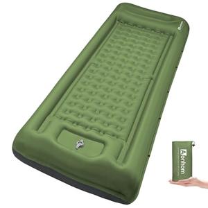Aonhom Camping Sleeping Pad, 5" Ultralight Inflatable Sleeping Mat with Pillow, Built-in Foot Pump Inflatable Sleeping Pads Compact for Camping Backpacking Hiking Traveling Tent (Green)