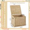 Jingmore 1 Pack Paper Rope File Box Organizers Collapsible Letter Size Filing Cabinet with Lid Woven Hanging File Basket Portable Decorative Document Storage Box for Office/Decor/Home (Letter Size)