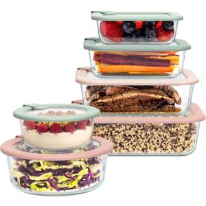Bentgo Signature Glass Food Storage Containers with Lids, 12 Piece Set