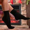 Bencailor 6 Pairs Women Slouch Fuzzy Socks Warm Cotton Scrunch Boot Winter Fluffy Slipper Socks (Black)