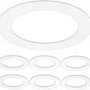 6 Pack Gloss White Goof Trim Ring for 8" Inch Recessed Can Lighting Down Light, Outer Diameter 8.6 Inches, Inner Diameter 6.2 Inches
