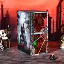 fifijoy Haunted Horror Book Nook Kit, DIY Miniature Dollhouse Halloween Booknook Kit, Spooky Creepy Scary 3D Wooden Puzzle Bookend Bookshelf Insert Decor with LED Light (Haunted Mansion)