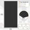 RITOLLO 8-Pack PVC Slat Wall Panels for Interior Wall Decor, 24x48in 3D Fluted Panels, 2x4 FT Cuttable Drop Ceiling Tiles for Bathroom, Studio and TV Background, Water-Proof & Renter-Friendly(Black)