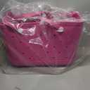 X-Large Waterproof Sandproof Rubber Beach Tote Bag with Zipper Pocket and Phone Kickstand Cup