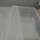 Rubbermaid Cleverstore 42 Quart Stackable Plastic Storage Bin with Lids for Garage, Closet, and Classroom, Clear, 3 Pack
