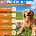 Dog Allergy Chews 200PCS Supports Skin & Coat Health Helps Reduce Mild Itching & Scratching Immune & Allergy Support with Probiotics & Borage Oil