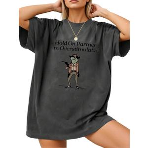 SOLY HUX Women's Plus Size Graphic Tees Half Sleeve Vintage Oversized T Shirt Summer Streetwear Tops (XL)
