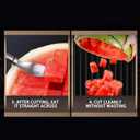 2 x 2 in 1 Watermelon Cutter Slicer Tool, Upgrade Thicken Stainless Steel Watermelon Cutter Fruit Fork, 9.5In Large Size Fruit Knives Kitchen Gadget Dual-Use Melon Slicer for Home (2)