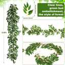 Yunlly 135ft Artificial Faux Greenery Garland Willow Leaves Vines Hanging Willow Vines Leaf Garland for Indoor/Outdoor Wedding Party Decor Wedding Table Centerpieces (Green,36 Pack)