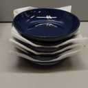 Y YHY Pasta Bowls, 30oz Soup Bowls Salad Bowls Large Serving Bowl Porcelain Pasta Plates Wide and Shallow Bowls Set of 6 Microwave Dishwasher Safe, Blue