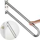 28 Inch Stainless Steel Handrail for 1-5 Steps- 1.25" Tube, ZUEXT Chrome Finished U Shape Safety Grab Bar for Stairs, Wall Mount Handicap Hand Railing for Outdoor Garage Interior Exterior Stairway