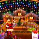 FLVOECN 98FT 960 LED Christmas Lights, Waterproof 8 Modes Ice Lights for Outside with Memory and Timer Hanging Fairy Lights Plug-in Curtain String Lights for Holiday Party Wedding Home (Multicolor)
