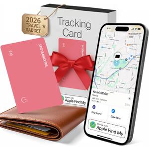 SPOTMINDERS Apple MFi Certified Wallet Tracker Card for Travel - Works with Apple Find My, IP68 Waterproof Rechargeable Tracking Card for Wallet Luggage Passport Purse - Ultra Slim 0.07in Item Finder