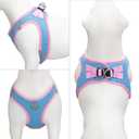 PHOEPET Step-in Dog Harness,Reflective Adjustable Dog Vest Harness, Soft Pet Walking Jacket with 2 Metal Leash Hooks for Dog and Cat(Baby Blue Base & Pink Straps,XL) (XL (Neck: 13.5-15.5,Chest: 18-20.5))