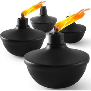 ZSPENG 4 Pack Metal Table Top Torches,23.5 oz Citronella Torches for Outside,Refillable Flame Light Torch with Wicks and Covers for Party, Garden Decor,DIY