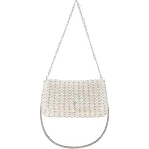 CHIC DIARY Pearl Purse for Women White Beaded Shoulder Bag Small Pearl for Wedding Clutch Evening Purse with Pearls
