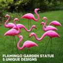 JOYIN 10 Pack Small Yard Flamingos Ornament Stakes, Mini Pink Flamingo Yard Decorations, Mini Lawn Plastic Flamingo Statue with Rubber Coating Metal Legs for Outdoor, Garden, Luau Party Gift (3-10IN)
