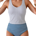 Size XL. Eomenie Two Piece Tankini Swimsuits for Women Tummy Control Bathing Suits Cutout Back Swim Tank Top with High Waisted Bottom