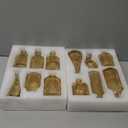 TBWIND Gold Amber Glass Bud Vases Set of 12, Small Vases for Flowers, Champagne Mini Vintage Vases for Centerpieces, Bud Vase in Bulk for Wedding Decor, Single Flowers, Office and Home Table Flower Décor