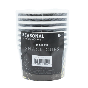 Seasonal Celebrations New Years Eve Paper Snack Cups Multipack, 8 pcs