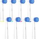 8 Pack Sensitive Gum Care Replacement Brush Heads Compatible with Oral b Braun Electric Toothbrush. Soft Bristle for Superior and Gentle Clean.