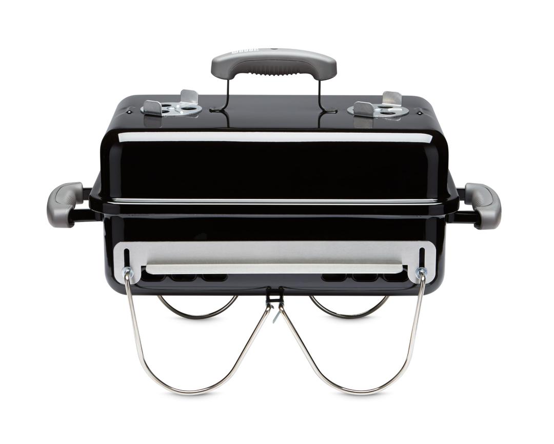 Weber Go‑Anywhere Charcoal Grill – Compact Portable BBQ Grill for Camping, Tailgating & Outdoor Cooking with 2‑Piece Cooking Grate & Precise Airflow Dampers