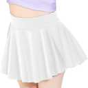 Toddler Tennis Skirt, Size 6 White Toddler Skort, Baby Girls for School Kids, Athletic Butterfly Flowy Shorts with Pocket (White) 5-6 Years