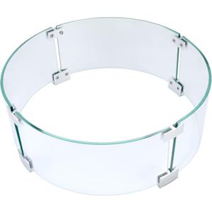 Fire Pit Wind Guard, 23" Glass Wind Guard for Fire Pit Round Table, Made of Clear Tempered Glass Set with Assembly Instructions