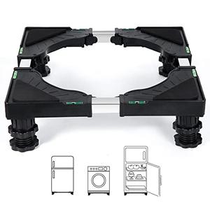 Nefish Mini Fridge Stand Universal Raised Base Adjustable Refrigerator Stands with 4 Strong Feet Washing Machine Pedestal Multi-Functional Bases for Dryer (Black)