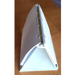 Easel Ring Binders - Flip Over The top Style Platform Construction. (White, 11" X 8 1/2" Sheet Size Bound on 11" Side)