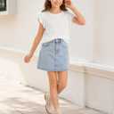 Girls Ruffle Shirt Cute Summer Smocked Cap Sleeve Tops Basic Casual Tees White 9-10 Years (White)