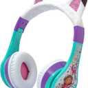 eKids Gabbys Dollhouse Wireless Headphones for Kids, Bluetooth Headphones with Microphone Includes Aux Cord, Kids Earphones for School, Home, or Travel