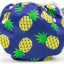 Reusable Baby Swim Diapers (Sizes N5) Adjustable, Easy-Wash Nageuret Reusable Swim Diaper Kids Soft, Breathable, Waterproof Swim Wear for Baby & Newborn! (Blue Pineapples)